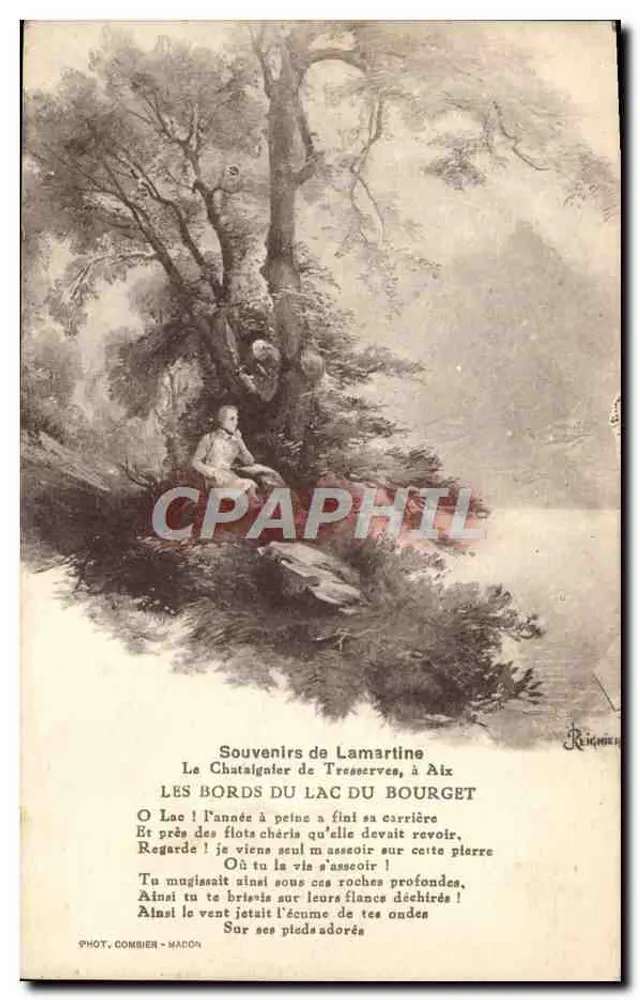 Die Ufer des Sees von Bourget — Souvenirs de Lamartine — Phot. Combier - Madon - Vorderseite