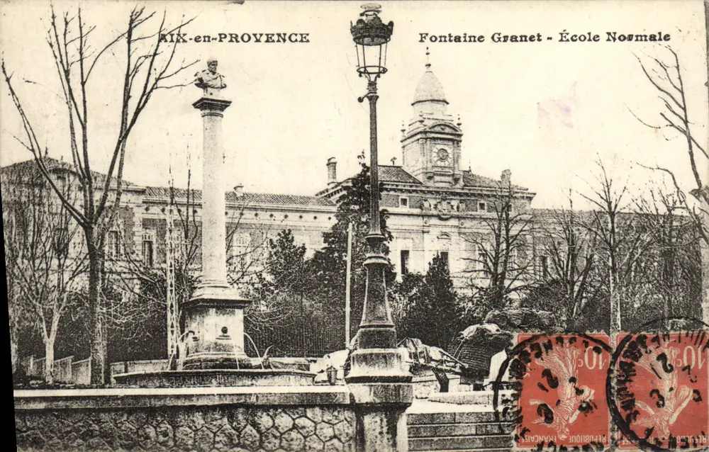 Aix-en-Provence — Fontäne Granet - Normalschule — unbekannter Verleger - Vorderseite