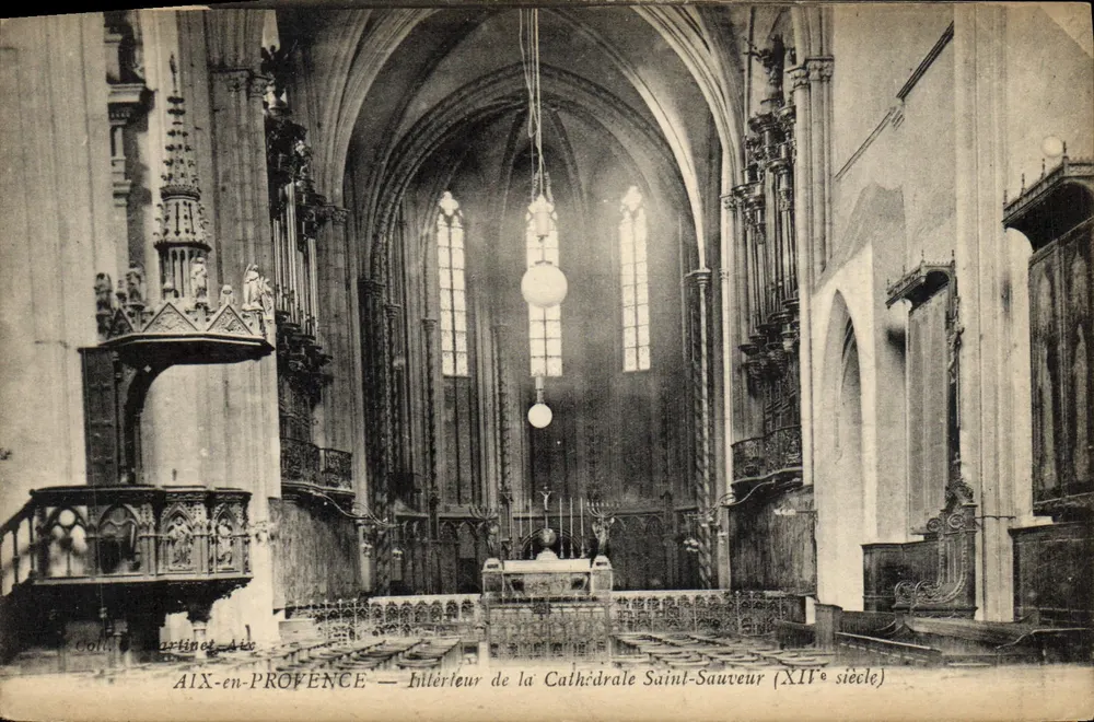 AIX-EN-PROVENCE — Innenansicht der Kathedrale Saint-Sauveur (12. Jahrhundert) — Sammlung Martinet-Aix - Vorderseite