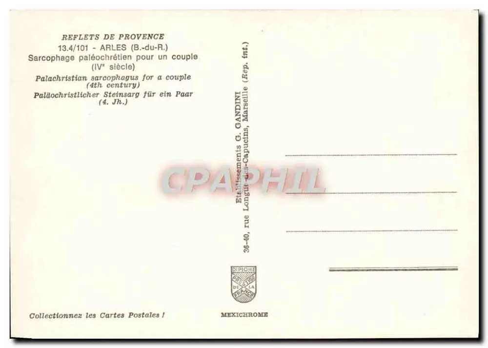 Paläochristlicher Sarg für ein Paar — 4. Jahrhundert — G. Candini Establishments, Marseille - Rückseite