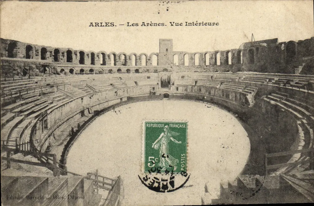 Arles — Les Arènes. Vista Interna — Edição Barcléon, Arles, Depósito - Frente
