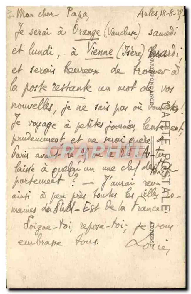 Les Alyscamps — Túmulo carolíngio — Coll. E. C. - Verso