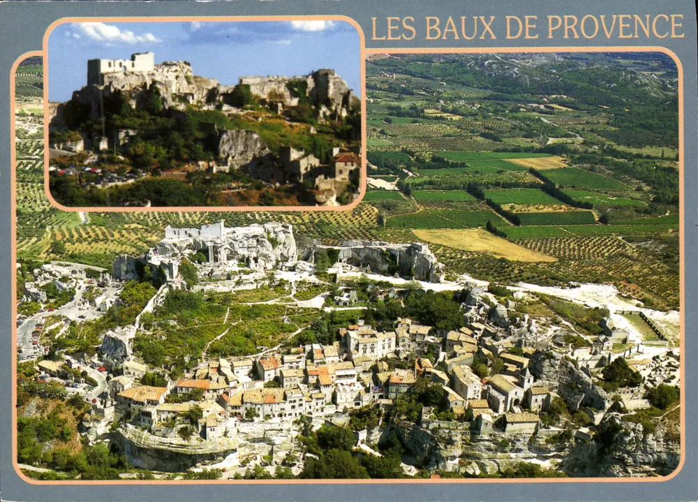 Les Baux-de-Provence — Vista general y el donjon — Éditions du Boumian, Monaco - Anverso