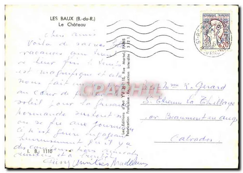 Les Baux (B.-du-R.) — O Castelo — Les Éditions d'Art Yvon, Paris - Verso