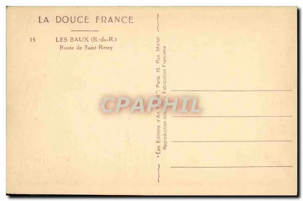 Paisagem montanhosa com pastor e rebanho — editor 'LA DOUCE FRANCE', n°15 - Verso