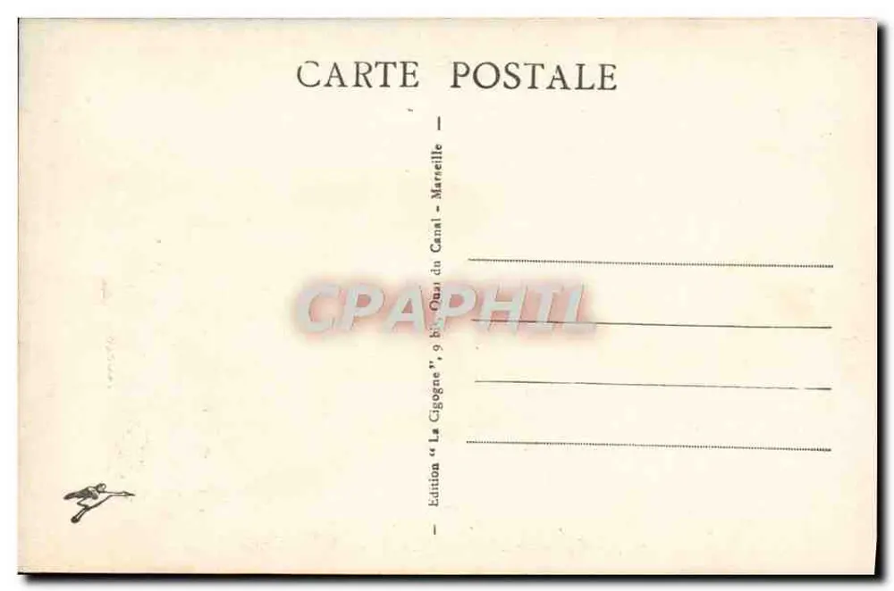 Camp de CARPIAGNE — Ensemble du Camp — Édition « La Cigogne », 9 bis Quai du Canal — Marseille - Verso