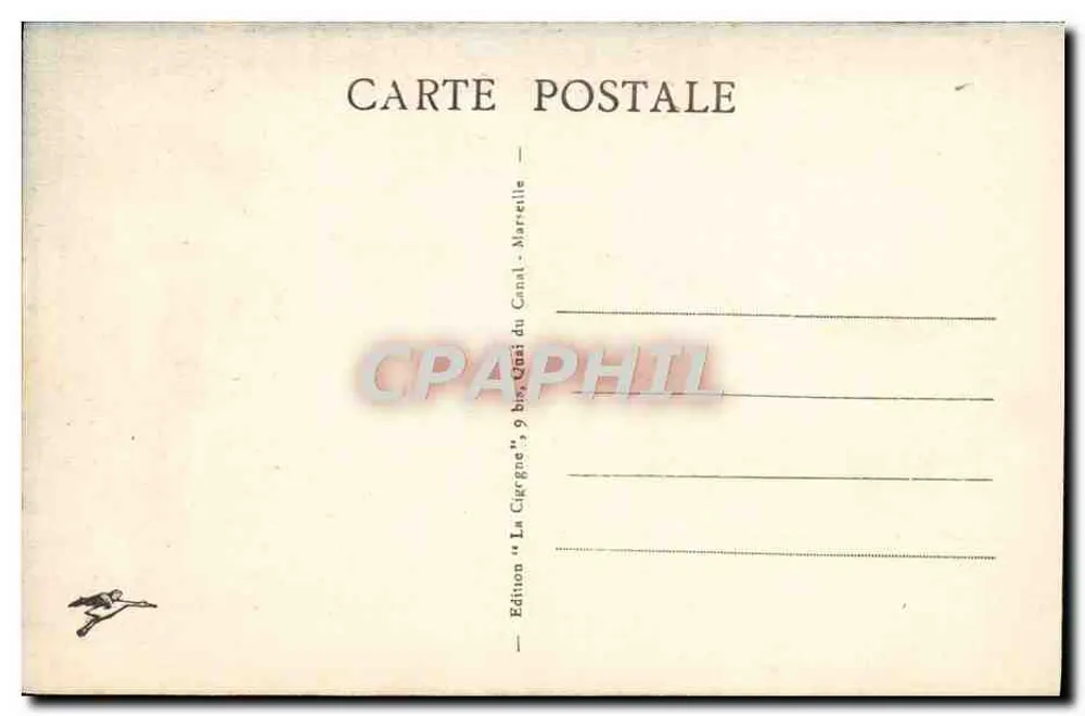 Camp de CARPIAGNE — Die Baracken (Ostseite) — Ausgabe 'La Cigergne', 9 bis Quai du Canal, Marseille - Rückseite