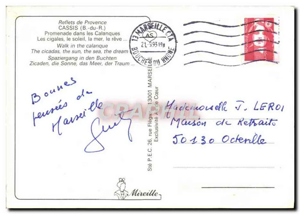 Calanques de Cassis — Provence — Sté P.E.C. 26 - Rückseite