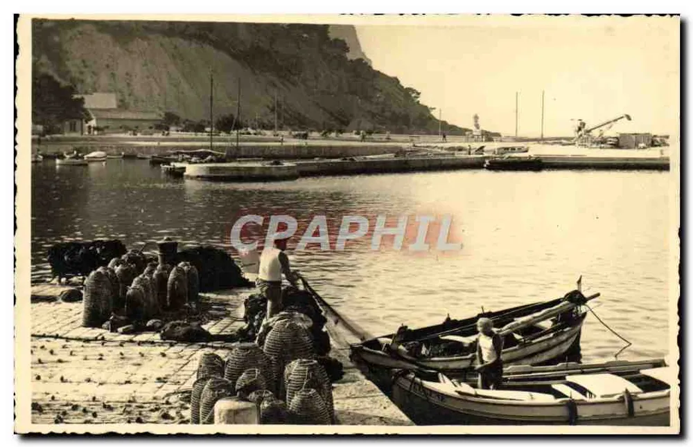 Porto de Casablanca — pescadores e barcos — Véritable Photographie - Frente