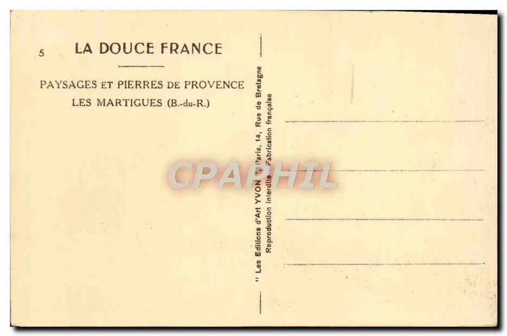 Les Martigues (B.-du-R.) — Flusslandschaft mit Booten — Yvon - Rückseite