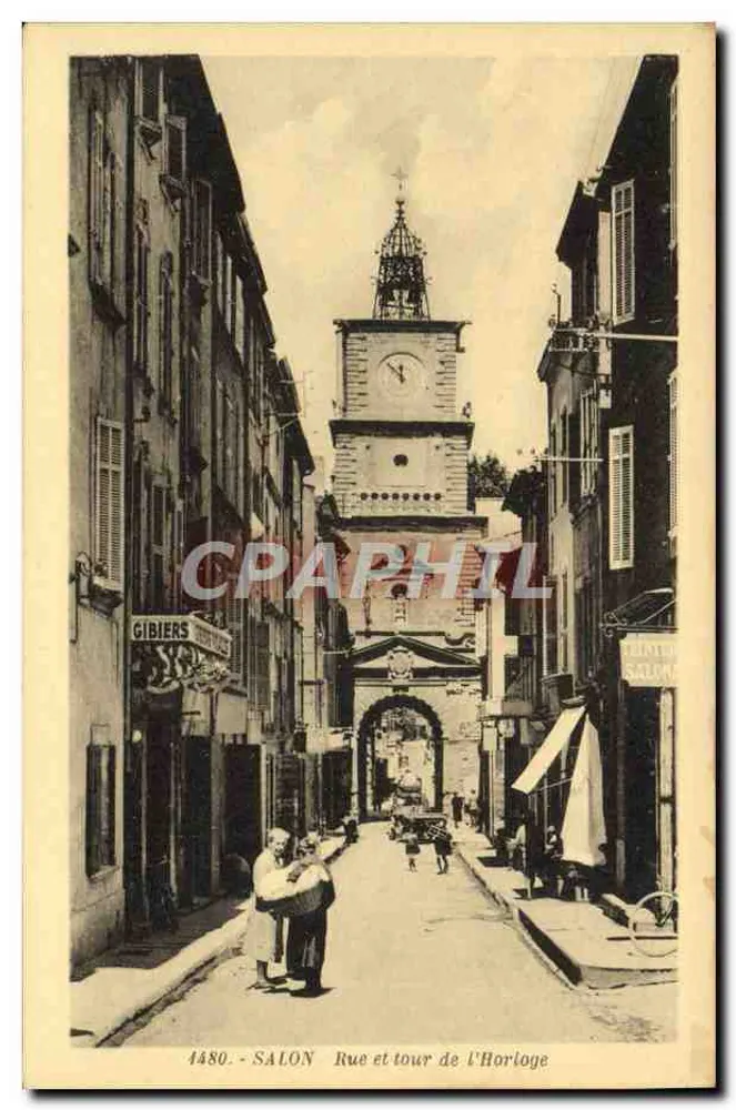 Salon — Straße und Uhrturm — Édition La Cigogne, Marseille, n° 1480 - Vorderseite