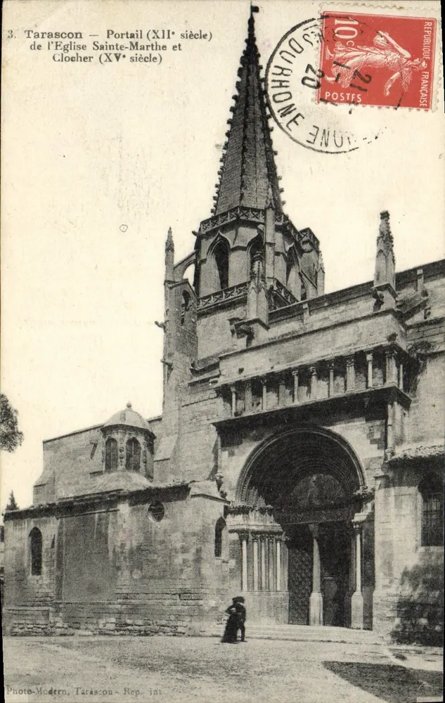 Tarascon — Portal (12. Jahrhundert) und Turm (15. Jahrhundert) — Photo-Modern, Tarascon - Rep. 181 - Vorderseite