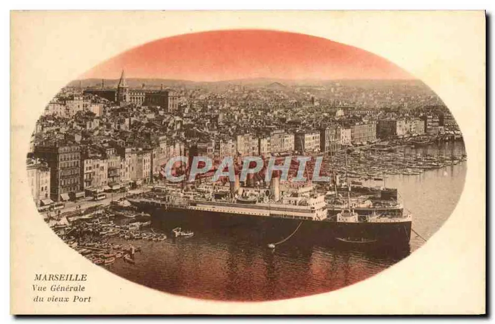 Marseille — Allgemeiner Blick auf den alten Hafen — kein Verlag oder Seriennummer sichtbar - Vorderseite