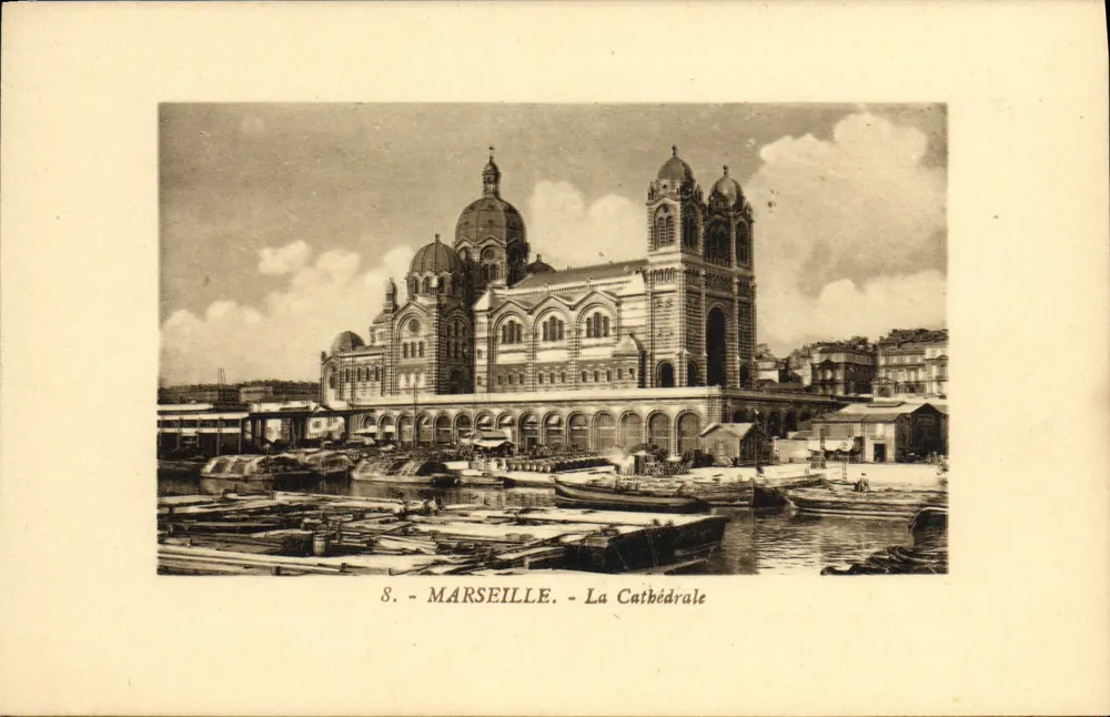 Marseille - A Catedral — vista do porto — Costa, Marseille, n°8 - Frente