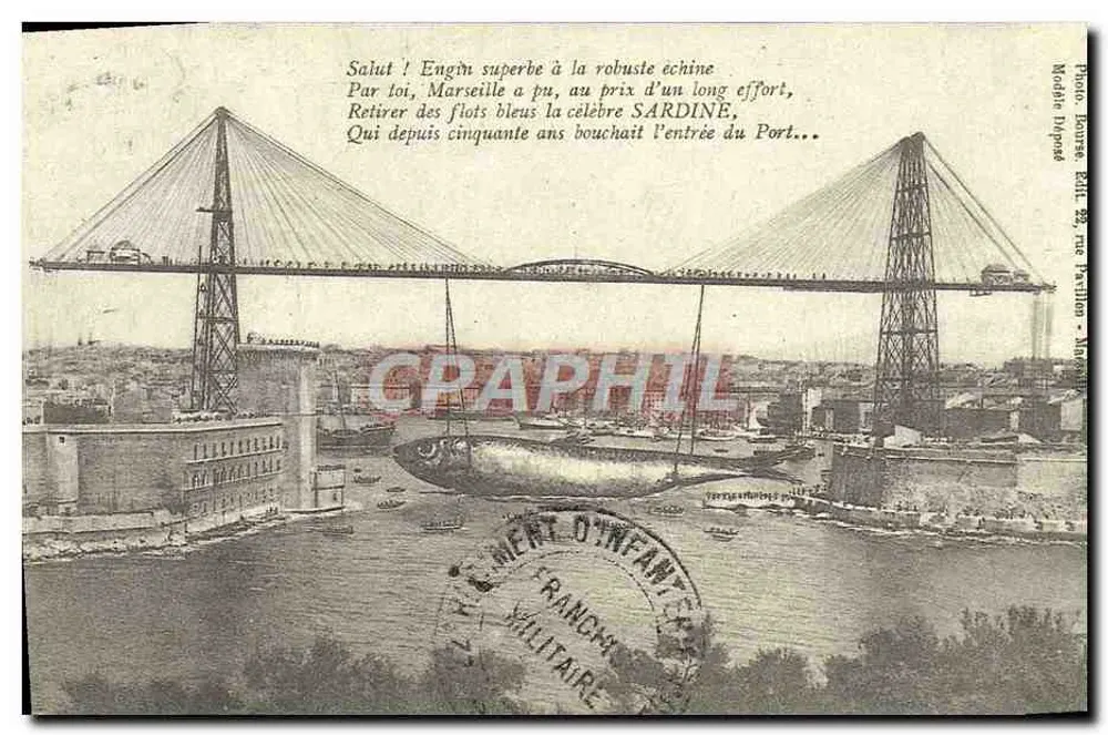 Marselha, ponte transbordadora — editor Cartes d'Autrefois, n°13 - Frente