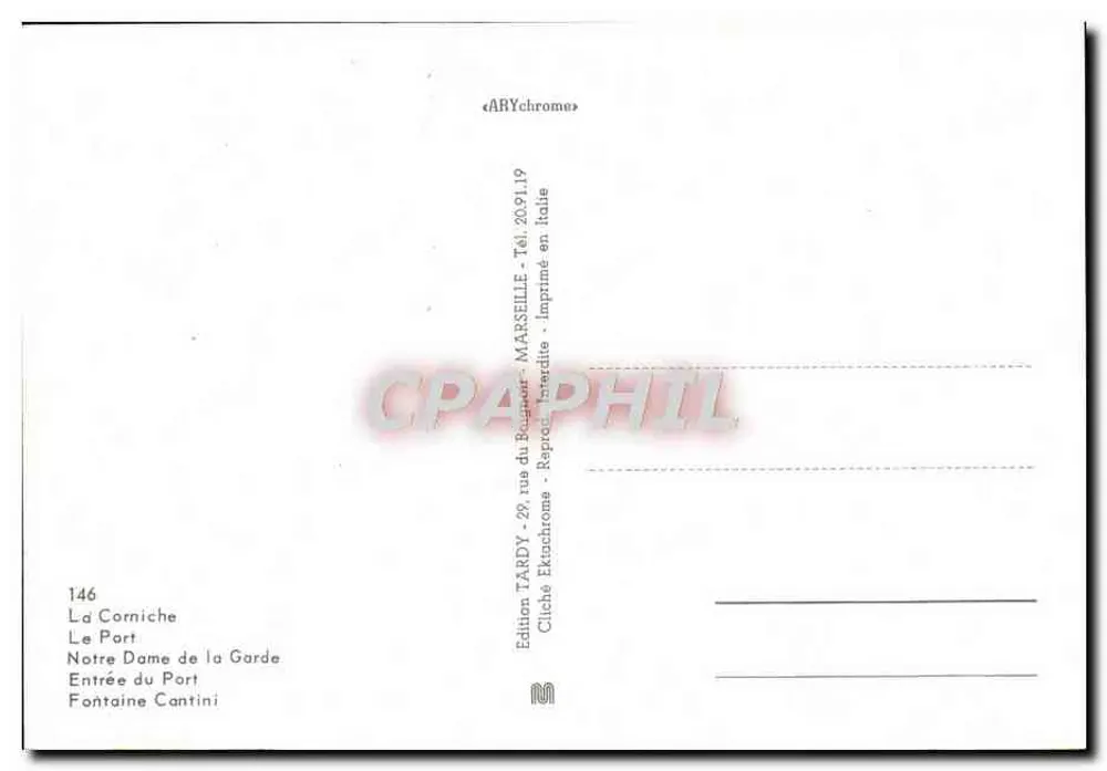Marneille — visão panorâmica — Edição Tardy - Verso