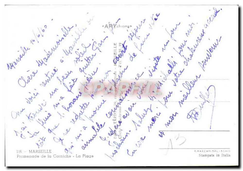 Marselha - Passeio da Corniche - A Praia — ARYchrome, n°116 - Verso