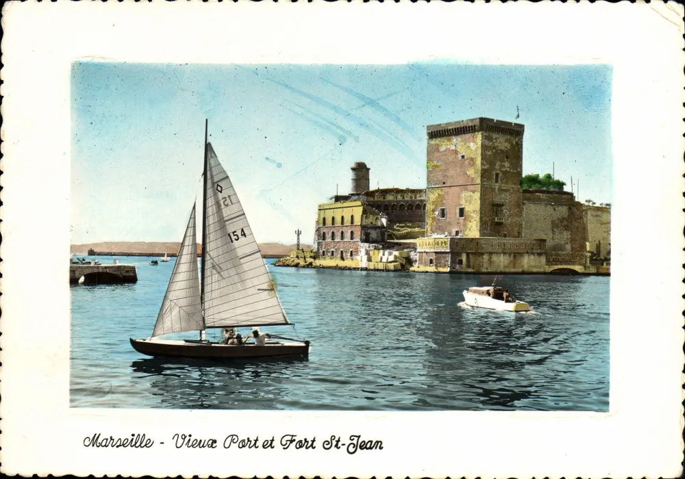 Marseille - Vieux Port et Fort St-Jean — vue avec voile 154 et éditeur Société d'Éditions du Rhône - Vorderseite