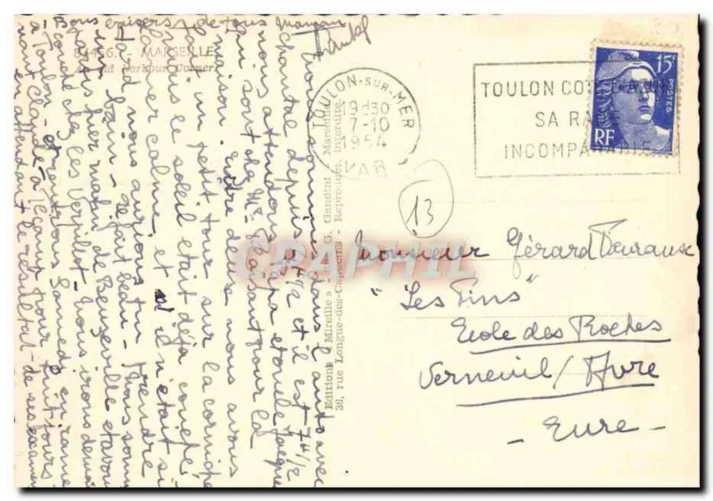 Marseille - O Velho Port — Édition Mirelle, n° 36 - Verso