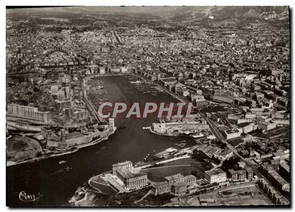 Vista aerea panoramica di Marsiglia — Porto Vecchio — Éditions Aériennes CIM, Ciry - Recto