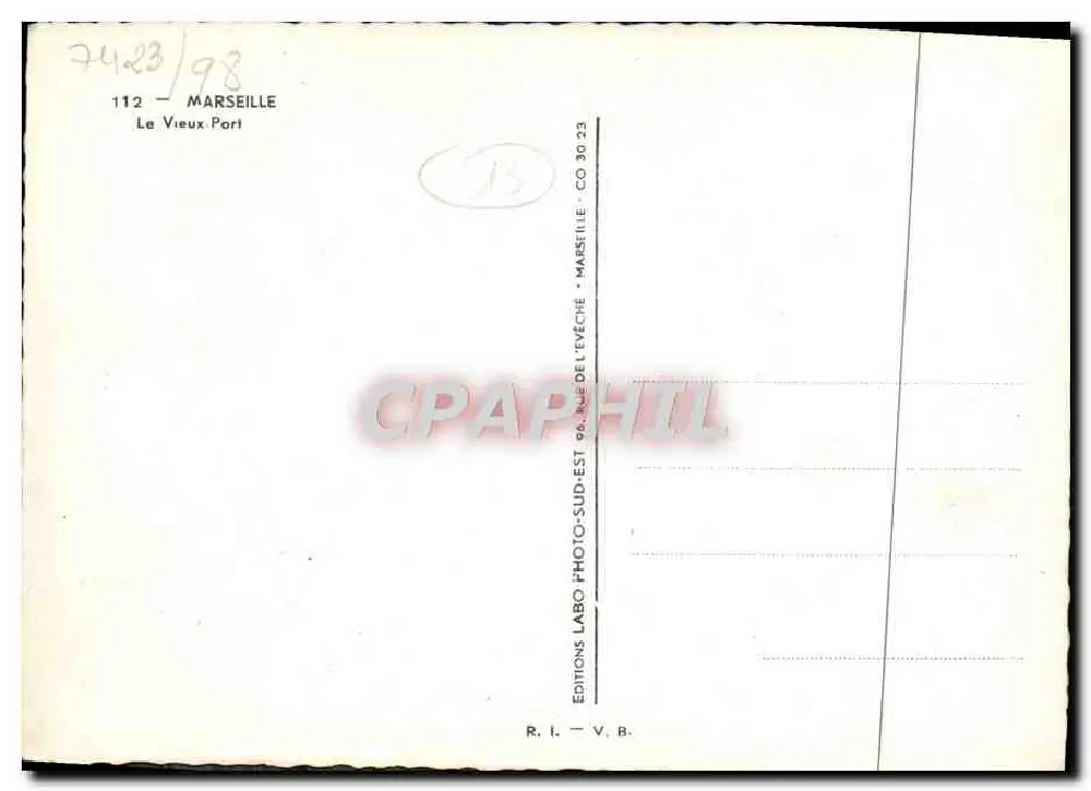 O Velho Portos — Marselha — Edições I. V. B. - Verso