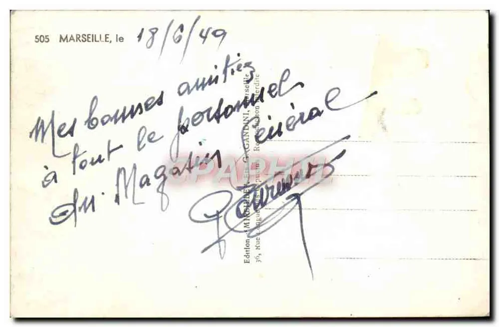 Marseille — Erinnerung an Marseille — Mireille - Rückseite