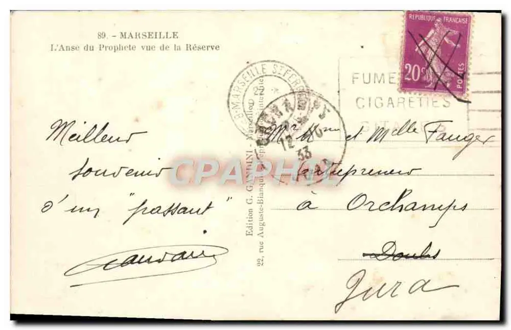 Mirifle — Ansicht der Anse du Prophète — Edition G. GARNIN, Marseille - Rückseite