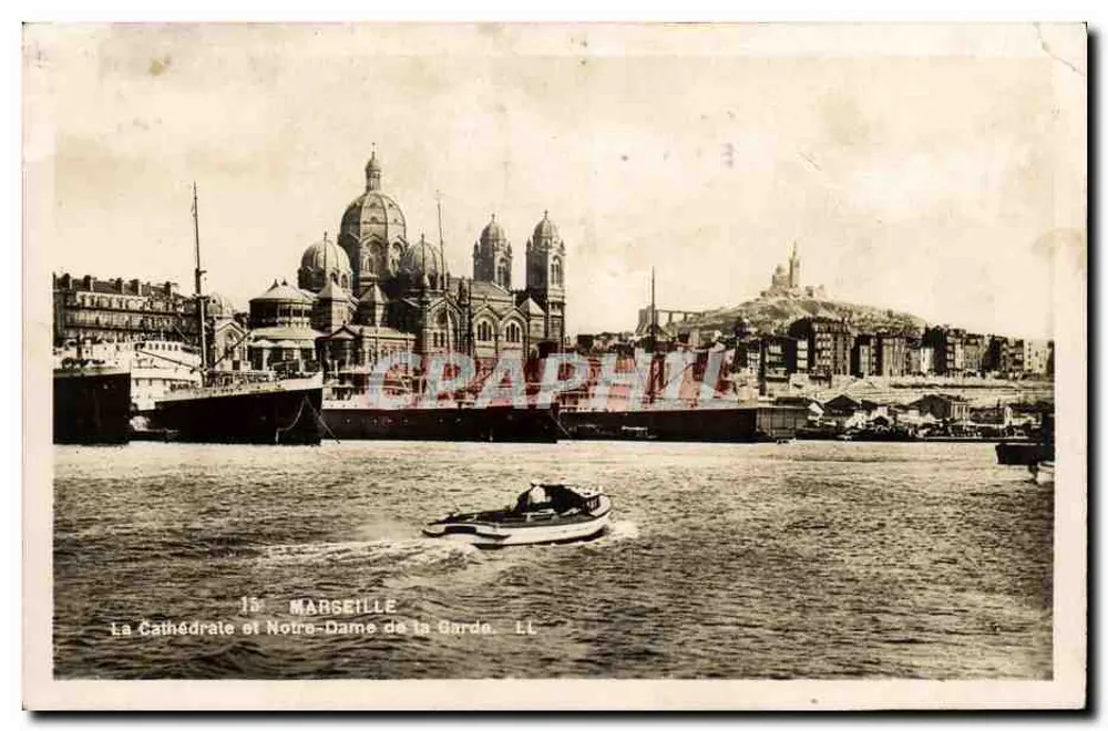 Marseille — Die Kathedrale und Notre-Dame de la Garde — LL - Vorderseite