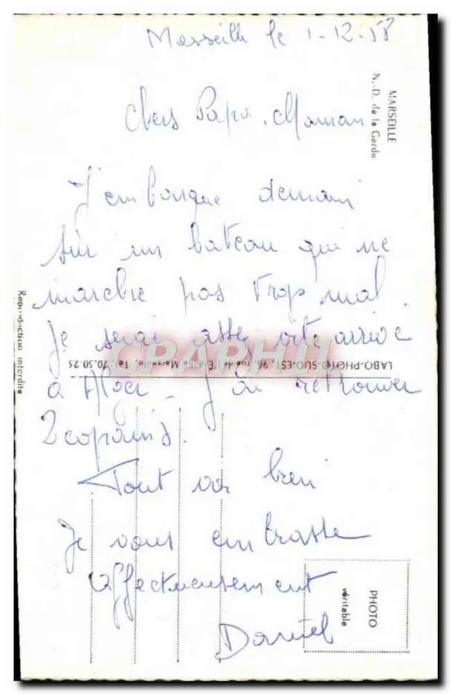 Basilika Notre-Dame de la Garde — Marseille — Verlag N.D. de la Garde, Nr. 25 - Rückseite