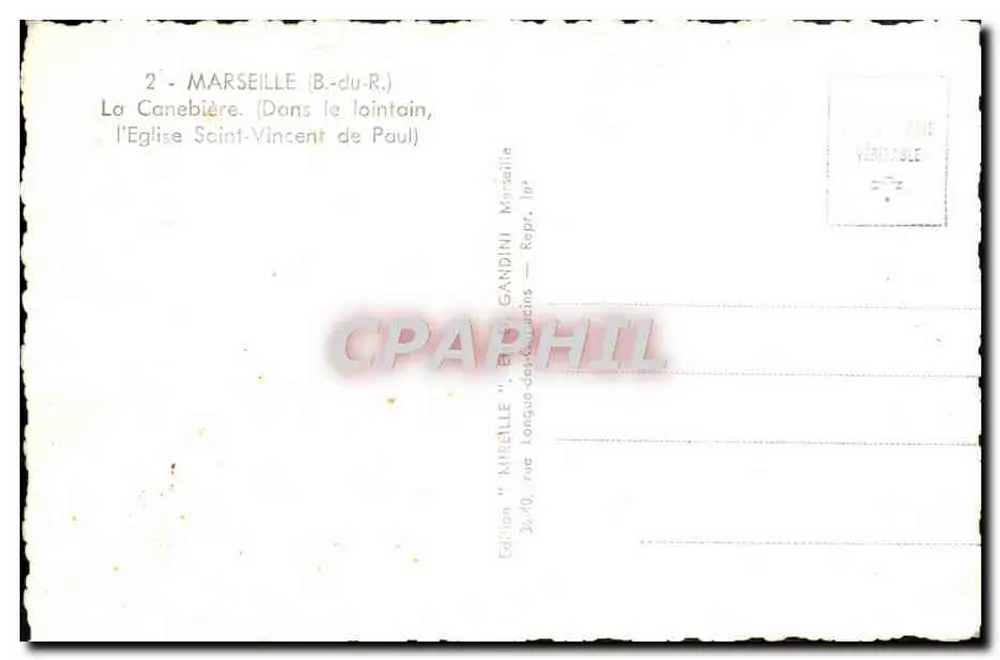 La Canebière — Marseille — Édition Mireille - Rückseite