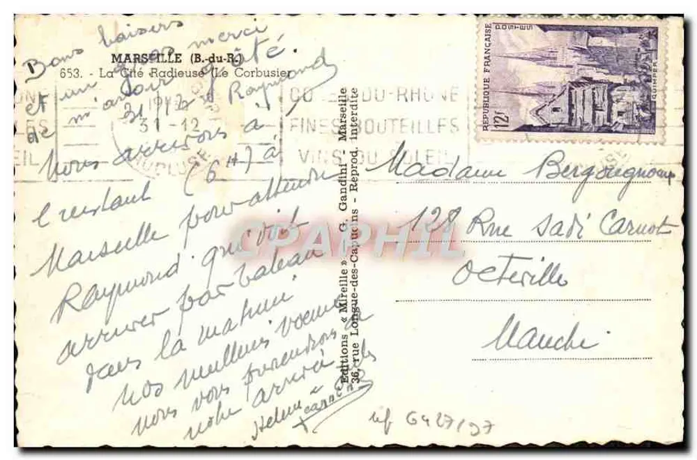Hôtel de ville de Marseille — Verlag Mireille — n° 653 - Rückseite
