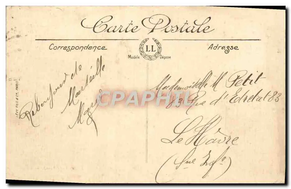 Marseille — Palácio Longchamp — LL. — n°199 - Verso