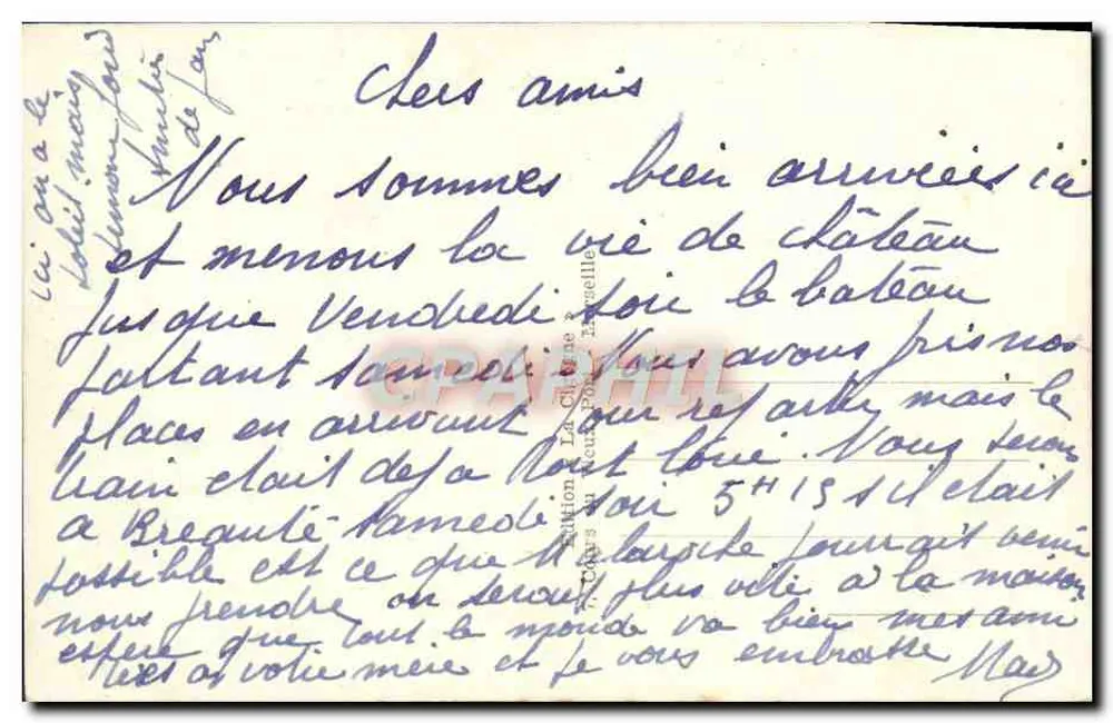 Marseille — Promenade de la Corniche — Edição La Négresse, n°167 - Verso