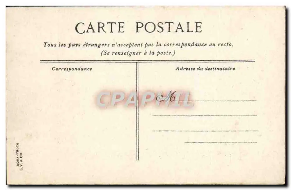 Marseille — O Hotel de Ville — editor L.V. & Cie - Verso