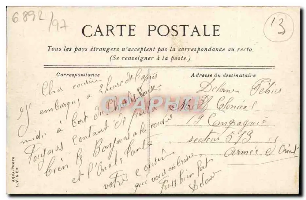 Marseille, die Kathedrale und der Hafen von Joliette — Verlag L.Y. & Cie, Nr. 63 - Rückseite