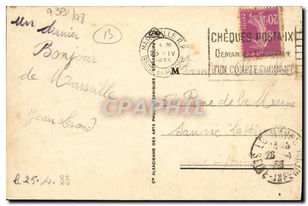 Marseille - Rue de la République und Quai du Port — n°21 - Rückseite