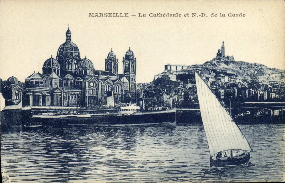 Marseille — Die Kathedrale und N.-D. de la Garde - Vorderseite
