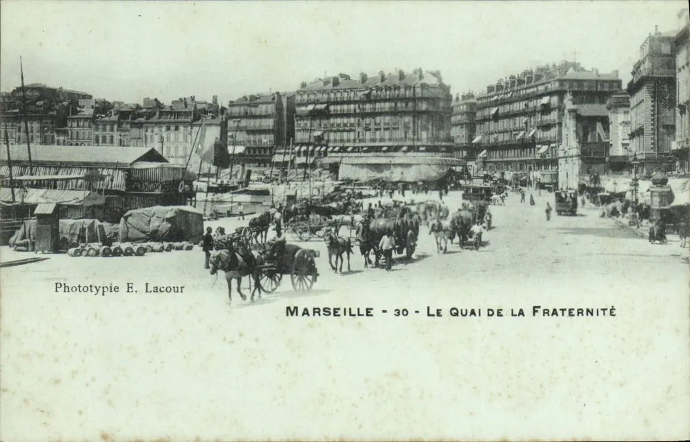 Marselha - 30 - O Quai da Fraternidade — Fototipia E. Lacour - Frente
