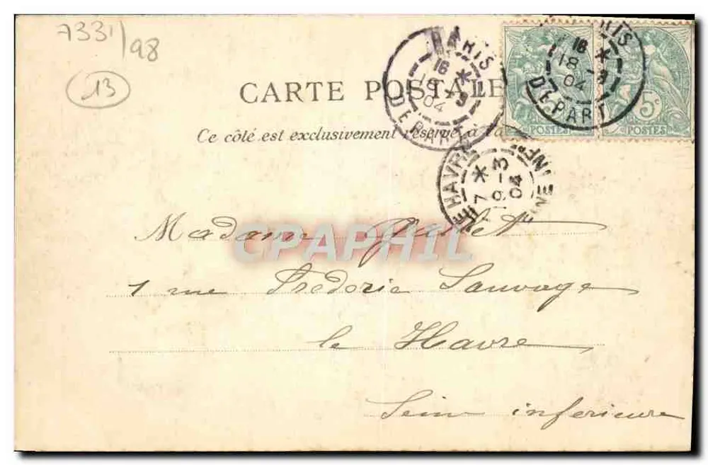 Marseille - A Porta de Aix — L.P. 16 — editor Huiles & Rayons - Verso