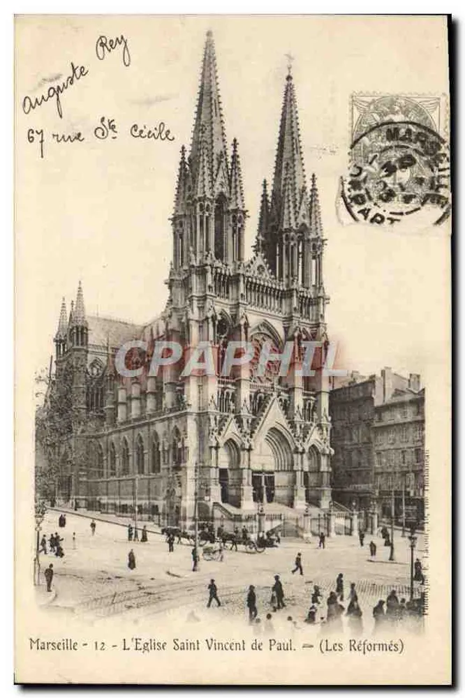 Marseille - Die Kirche Saint Vincent de Paul — (Die Reformierten) — Druckerei Marseille - Vorderseite