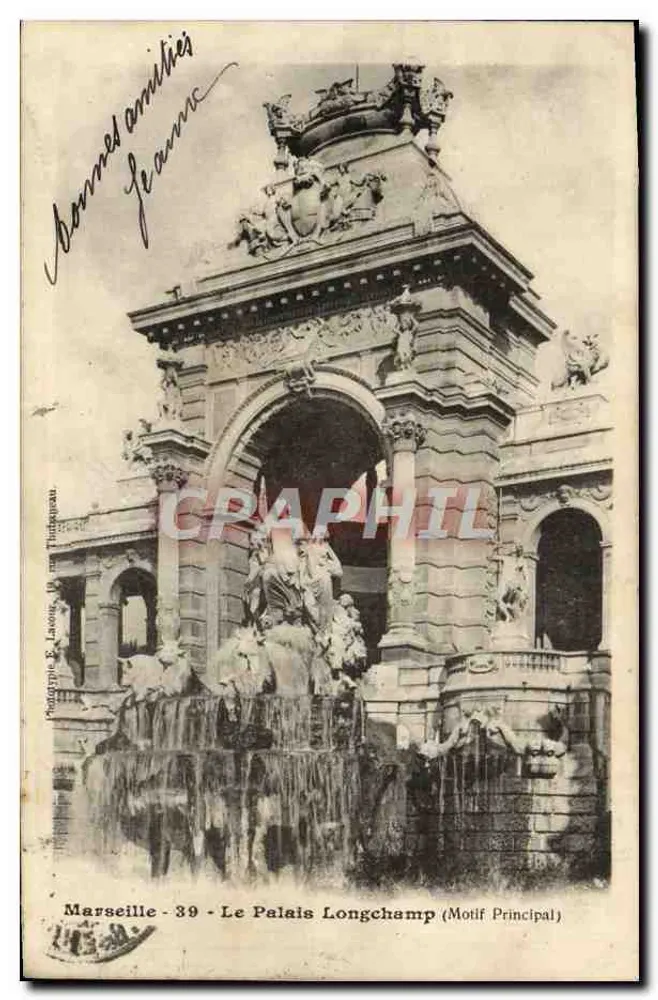 Marseille - Das Palais Longchamp (Hauptmotiv) — Photographie E. Laoure, 39 - Vorderseite