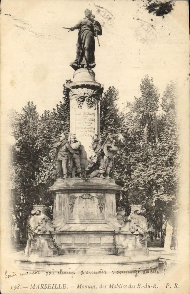 Denkmal für die Mobiles der B.-du-R. — Marseille — P. R. — Nr. 138 - Vorderseite