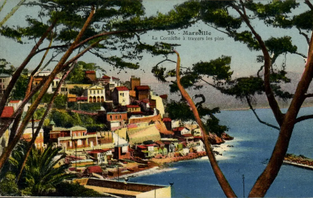 A Corniche entre os pinheiros — Marselha — Edições A. Tardy, n°20 - Frente