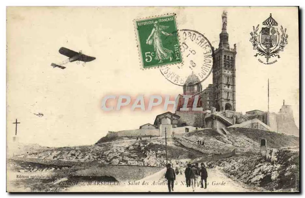 Marseille — Gruß der Flieger an Notre-Dame de la Garde — Sonderausgabe der Post - Vorderseite