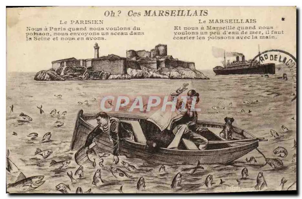 Parisien e Marseillais — caricatura satírica — editor não visível - Frente