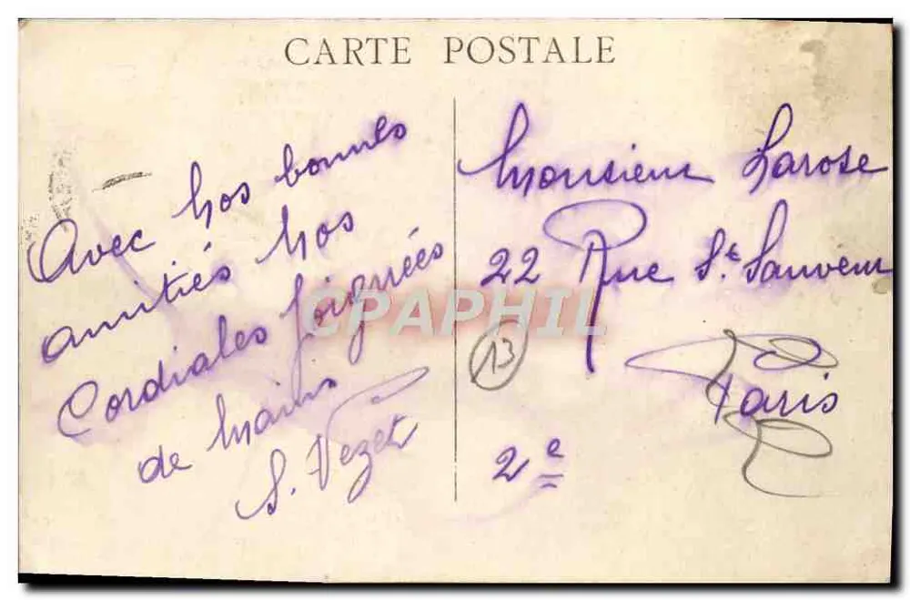 Parisien e Marseillais — caricatura satírica — editor não visível - Verso
