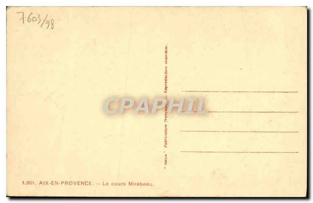 Aix-en-Provence — Le cours Mirabeau — éditeur Rolla - Verso