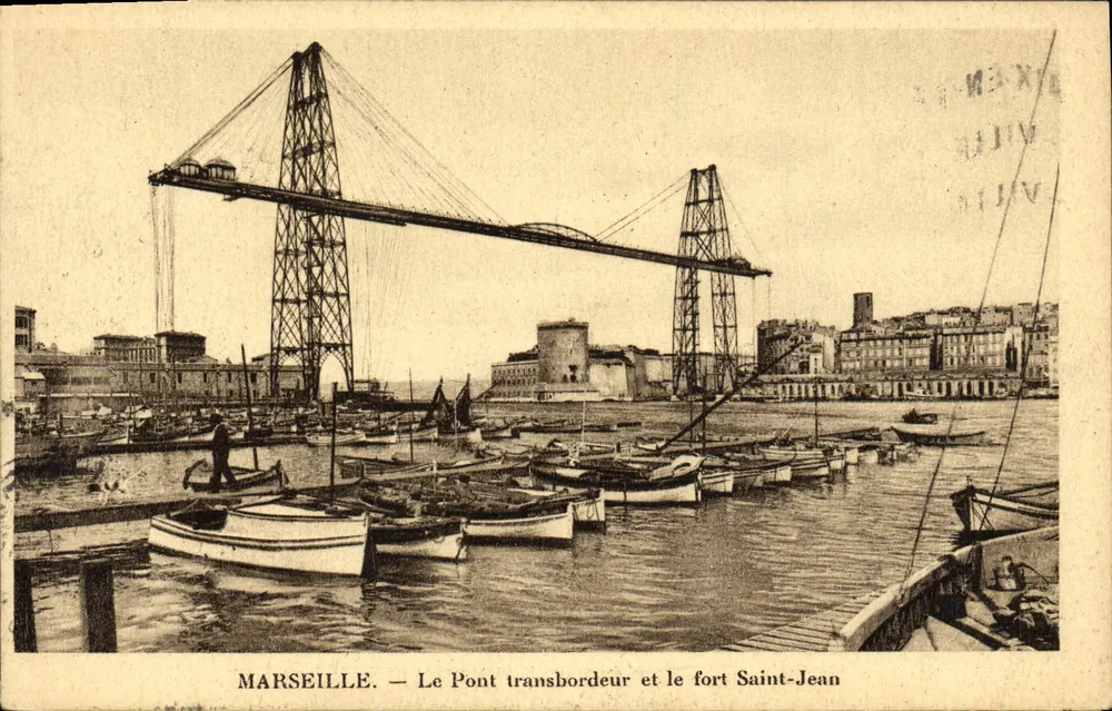 Marseille — Der Transportschiffsbrücke und das Fort Saint-Jean — Verlag unbekannt - Vorderseite