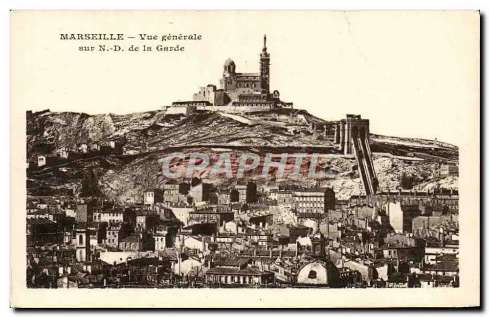 Marseille – Allgemeiner Blick über N.-D. de la Garde – Graphphil - Vorderseite