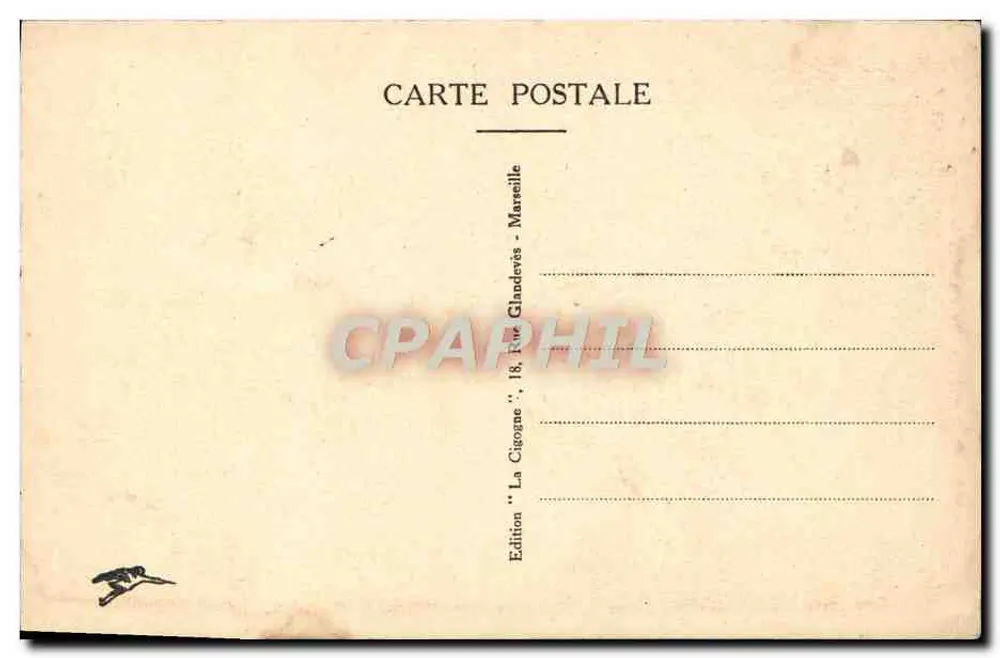 Marselha - Nossa Senhora da Guarda — visão do ponte — éd. La Cigogne, 18, rue Glaneves - Verso